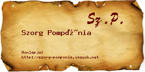 Szorg Pompónia névjegykártya